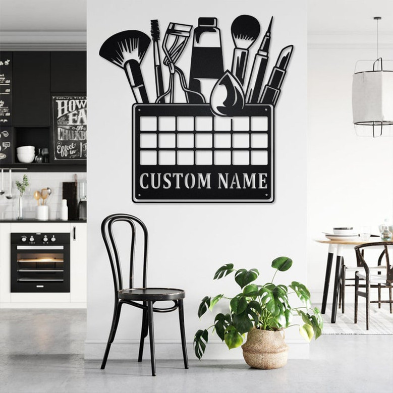 Custom Beauty Cosmetics Metal Wall Art, Personalized Beauty Cosmetics Name Sign Decoration For Room, Beauty Cosmetics Metal Home Decor