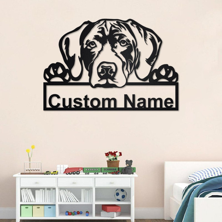 Custom German Shorthaired Pointer Dog Metal Wall Art, Personalized German Shorthaired Pointer Name Sign Decoration For Room, Custom Dog