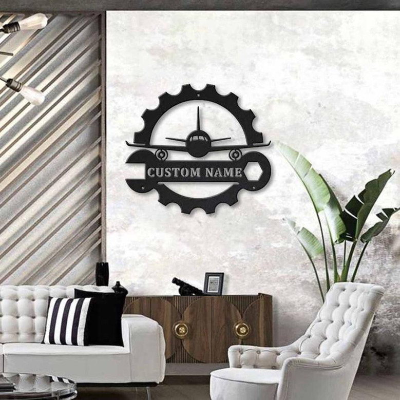 Personalized Aircraft Mechanic Metal Sign Art | Custom Aircraft Mechanic Metal Sign | Aircraft Mechanic Gifts | Job Gift | Birthdy Gift