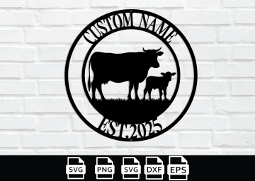 Custom Cow Metal Sign