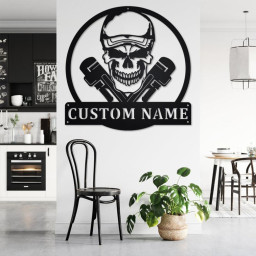 Custom Plumber Skull Metal Wall Art, Personalized Plumber Name Sign Decoration For Room, Plumber Home Decor, Custom Plumber, Plumber Skull