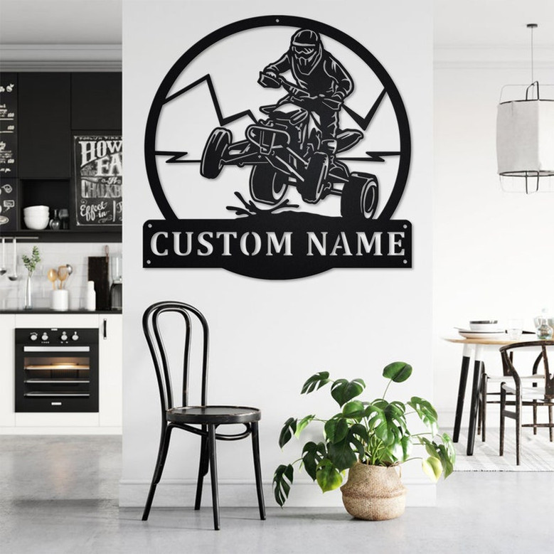 Custom ATV Rider Metal Wall Art, Personalized ATV Rider Name Sign Decoration For Room, Squad Biker Home Decor, Custom ATV Rider, Squad Biker