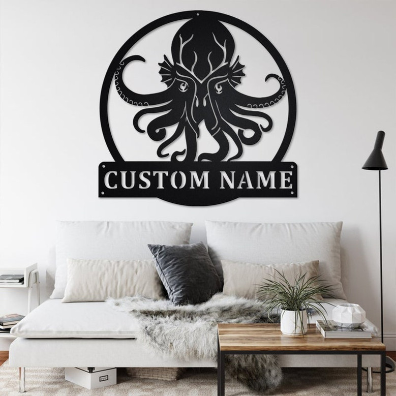 Custom Cthulhu Metal Wall Art, Personalized Cthulhu Name Sign Decoration For Room, Cthulhu Home Decor, Custom Cthulhu, Cthulhu Lover,Cthulhu