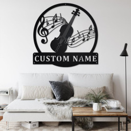 Custom Fiddle Music Metal Wall Art, Personalized Fiddle Teacher Name Sign Decoration For Room, Fiddle Home Decor, Custom Fiddle, Fiddle