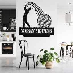 Custom Golfer Metal Wall Art, Personalized Golfer Name Sign Decoration For Room, Golfing Home Decor, Custom Golfer, Golfer Metal Decor