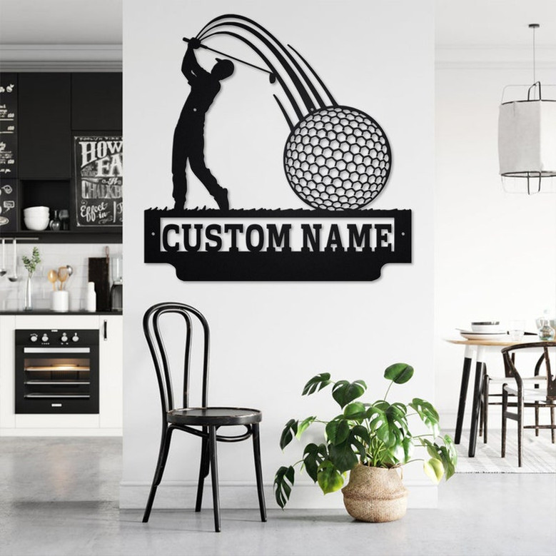 Custom Golfer Metal Wall Art, Personalized Golfer Name Sign Decoration For Room, Golfing Home Decor, Custom Golfer, Golfer Metal Decor