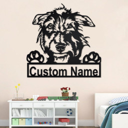 Custom Scottish Deerhound Dog Metal Wall Art, Personalized Scottish Deerhound Name Sign Decoration For Room, Scottish Deerhound Home Decor