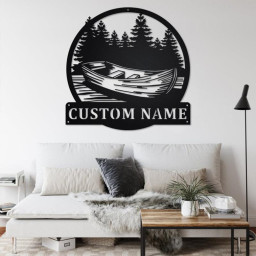 Custom Kayak Canoe Boat Metal Wall Art, Personalized Kayaker Name Sign Decoration For Room, Kayaking Metal Home Decor, Custom Kayaking