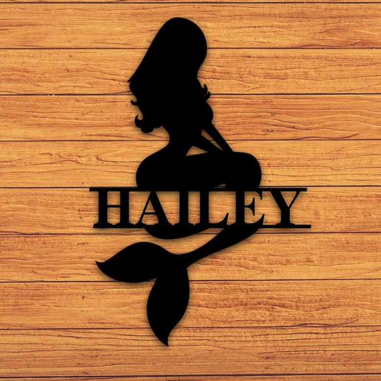 Custom Wall Sign, wall decor, Mermaid sign, Mermaid,ocean, name sign, custom home decor, personalized, Gift for daughter, gift for her,sea