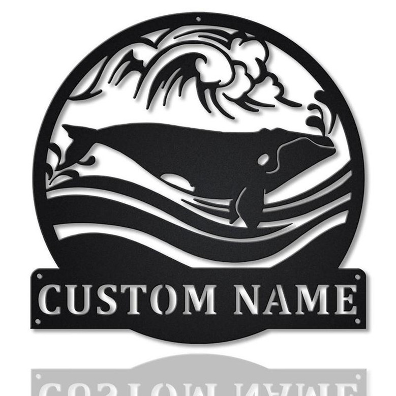 Personalized Eubalaena MonogramMetal Sign Art | Custom Eubalaena Monogram Metal Sign | Beach Gifts | Decor Decoration
