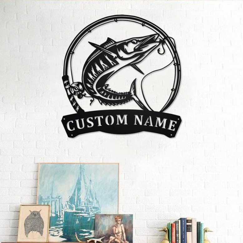 Personalized Wahoo Fish Metal Sign | Fishing Metal Wall Art | Fishing Metal wall Decor | Fishing Lover | Custom Fishing | Fishman | Wahoo