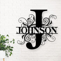 Personalized Family Name Metal Sign, Metal Monogram Sign, Last Name Sign, Wedding Gift, Metal Established Family Sign, Door Hanger, Initial