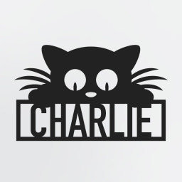 Custom Cat Sign With Cat Name, Personalized Metal Wall Art For Curious Cats