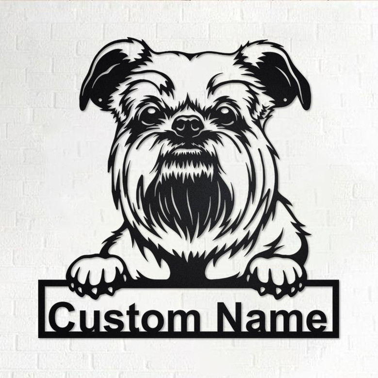 Custom Griffon Bruxellois Dreed Dog Metal Wall Art, Personalized Griffon Bruxellois Dreed Name Sign Decoration For Room, Custom Dog