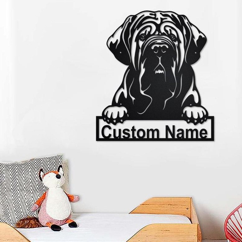 Custom Neapolitan Mastiff Dog Metal Wall Art, Personalized Neapolitan Mastiff Name Sign Decoration For Room, Neapolitan Mastiff Home Decor