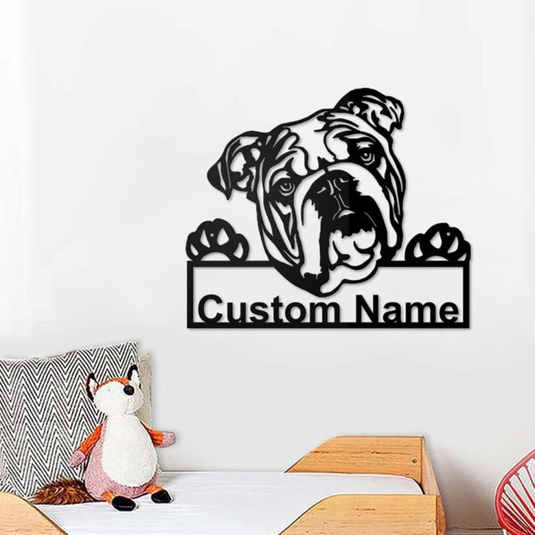 Personalized English Bulldog Metal Sign | English Bulldog Metal Wall Art | Dog Metal Sign | English Bulldog Gift| English Bulldog Lover Gift