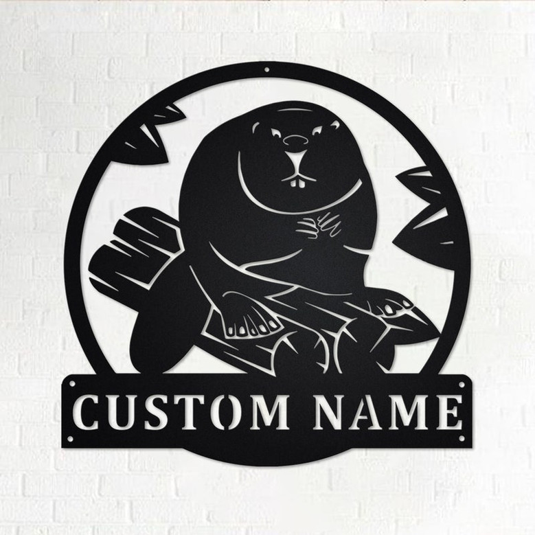 Custom Beaver Metal Wall Art, Personalized Beaver Name Sign Decoration For Room, Beaver Metal Home Decor, Custom Beaver, Beaver Lover Gift