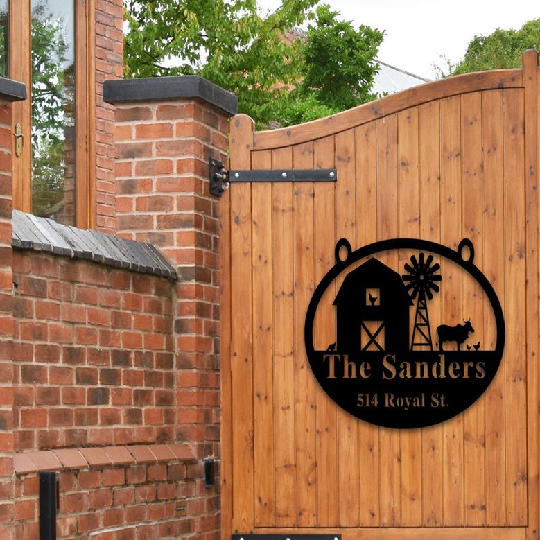 Metal Address And Name Sign For House Address Plaque Farm Gate Sign Metal Address Numbers Address Plaque Front Porch Decor Metal Signs