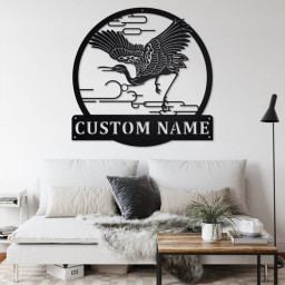 Custom Crane Bird Metal Wall Art, Personalized Crane Name Sign Decoration For Room, Crane Home Decor, Custom Crane, Crane Animal Lover