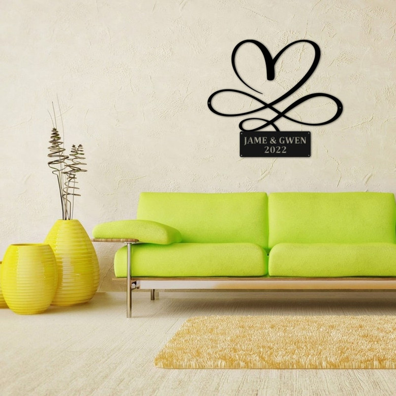 The Infinity Heart Cut Metal Sign