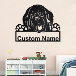 Custom Newfoundland Dog Metal Wall Art, Personalized Newfoundland Name Sign Decoration For Room, Newfoundland Home Decor, Custom Dog