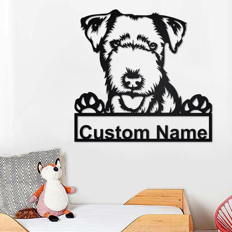 Custom Lakeland Terrier Dog Metal Wall Art, Personalized Lakeland Terrier Name Sign Decoration For Room, Lakeland Terrier Home Decor