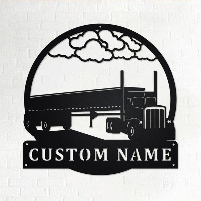 Custom Side Dump Truck Metal Wall Art, Personalized Truck Driver Name Sign Decoration For Room, Side Dump Truck Home Decor, Trucker Gift