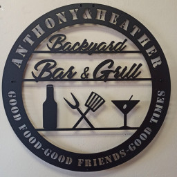 Personalized Metal Sign for Bars and BBQ, Custom Bar and Grill Unique Metal Decor, BBQ Lovers Metal Wall Decor