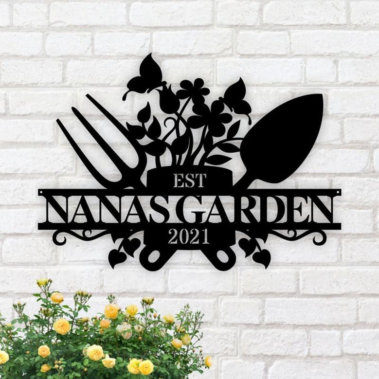 Personalized Garden Metal Art, Garden Sign, Outdoor Home Decor, Garden Sign, Personalized Garden Sign, Garden, Metal Sign For Garden