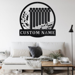Custom Pan Flute Musical instrument Metal Wall Art, Personalized Pan Flute Teacher Name Sign Decoration For Room, Pan Flute Home Decor