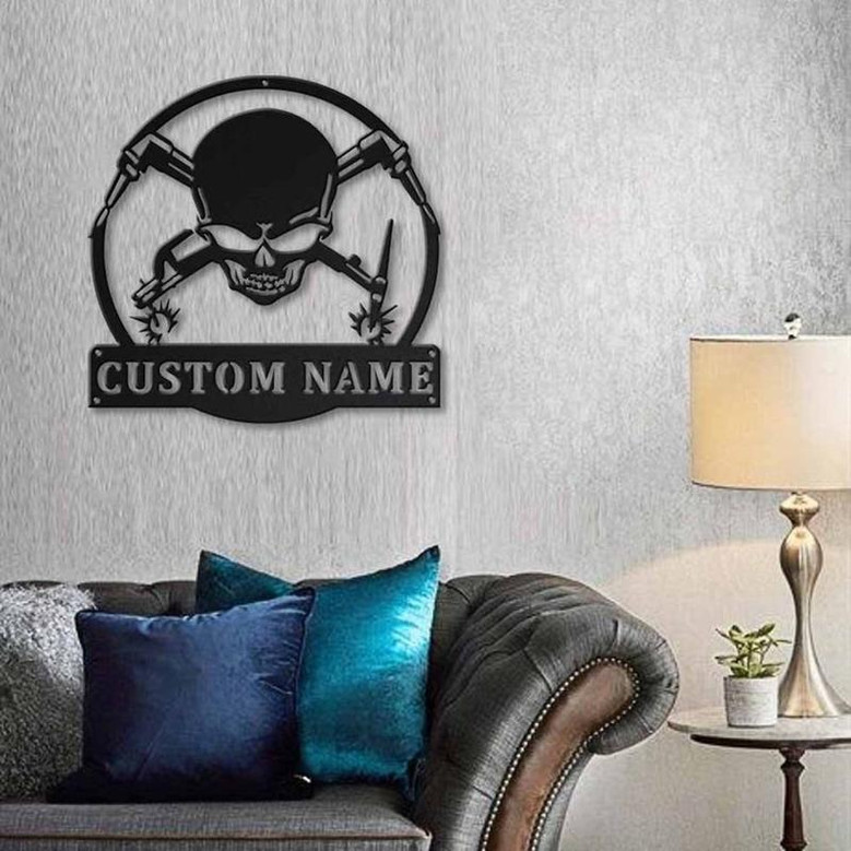 Personalized Welder Fabricator Monogram Metal Sign Art | Custom Welder Monogram Metal Sign | Welder Monogram Gift | Job Gift