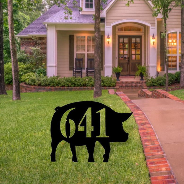 Pig Address Sign Pig Themed Address Sign Farm Animal Address Sign Yard Address Sign House Number Plaque Farm Sign Ranch Address Sign