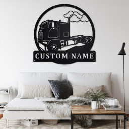 Custom Cab Over Truck Metal Wall Art, Personalized Truck Driver Name Sign Decoration For Room,Cab Over Truck Home Decor,Custom Truck Driver