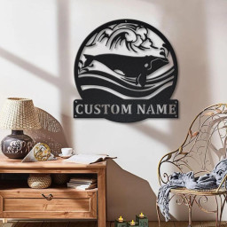 Personalized Eubalaena MonogramMetal Sign Art | Custom Eubalaena Monogram Metal Sign | Beach Gifts | Decor Decoration