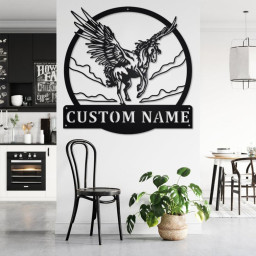 Custom Pegasus Metal Wall Art, Personalized Pegasus Name Sign Decoration For Room, Pegasus Home Decor, Custom Pegasus, Pegasus Metal Decor