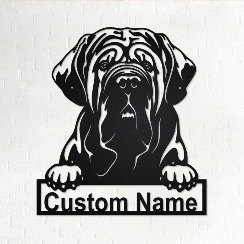 Custom Neapolitan Mastiff Dog Metal Wall Art, Personalized Neapolitan Mastiff Name Sign Decoration For Room, Neapolitan Mastiff Home Decor