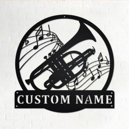 Custom Cornet Metal Wall Art, Personalized Cornet Teacher Name Sign Decoration For Room, Cornet Home Decor, Custom Cornet,Cornet Metal Decor