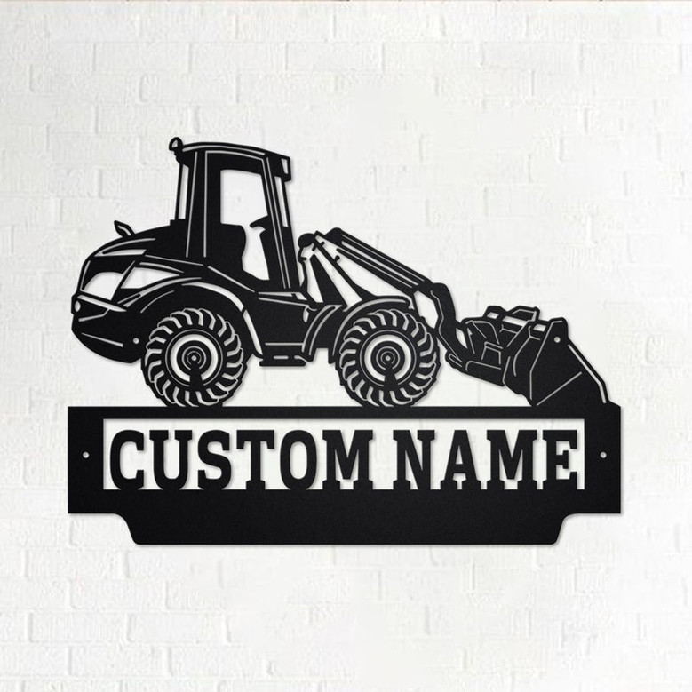 Custom Telescopic Wheel Loader Metal Wall Art, Personalized Wheel Loader Name Sign Decoration For Room, Wheel Loader Metal Home Decor