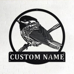 Custom Chickadee Bird Metal Wall Art, Personalized Chickadee Name Sign Decoration For Room, Chickadee Home Decor, Custom Chickadee