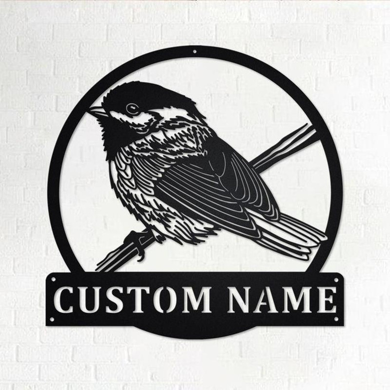 Custom Chickadee Bird Metal Wall Art, Personalized Chickadee Name Sign Decoration For Room, Chickadee Home Decor, Custom Chickadee