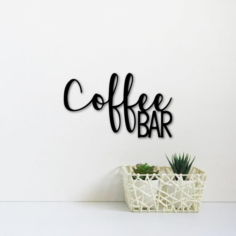 Coffee Bar Sign Metal Wall Decor Coffee Art Wall Hanging Coffee Lover's Gift Cafe Decor Java Art Rustic Farmhouse Decor