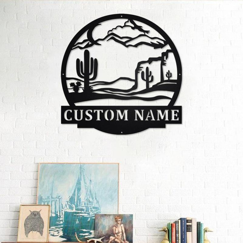 Custom Cactus Metal Sign, Personalized Cactus Name Sign Decoration For Room, Cactus Home Decor, Custom Cactus Metal Wall Art, Cactus Lover