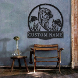 Personalized Piranha Fish Metal Sign Art | Custom Piranha Fish Metal Sign | Fishing Gift | Beach Funny