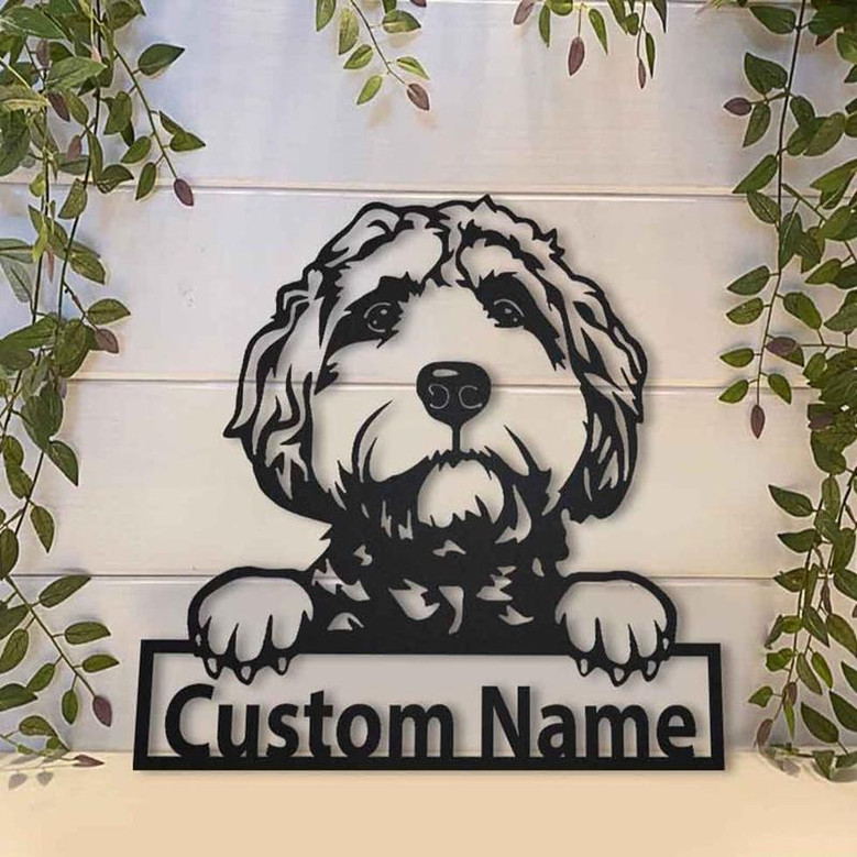 Personalized Goldendoodle Dog Metal Sign Art | Custom Goldendoodle Dog Metal Sign | Goldendoodle Dog Gifts Funny | Dog Gift | Animal Custom