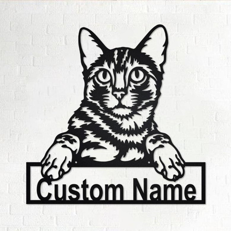 Custom Bengal Cat Metal Wall Art, Personalized Bengal Cat Name Sign Decoration For Room, Bengal Cat Home Decor, Custom Bengal Cat
