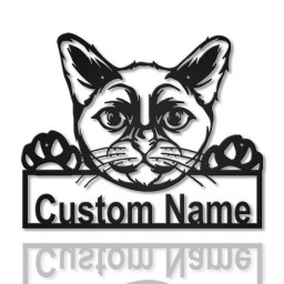 Personalized Burmese Cat Metal Sign Art, Custom Burmese Cat Metal Sign