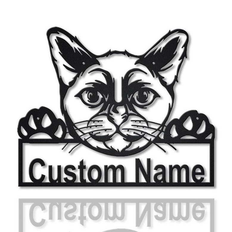 Personalized Burmese Cat Metal Sign Art, Custom Burmese Cat Metal Sign