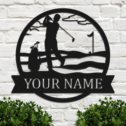 Personalized Metal Golf Name Sign, Custom Golfer Metal Wall Art, Golfing Home Decor, Golfer Metal Decor, Outdoor Sign, Birthday Present Gift
