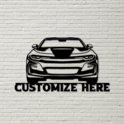 Customizable Metal Camaro Inspired Sign, Personalized Sports Car Decoration, Metal Garage Decoration, Metal Racing Motorsports Decor
