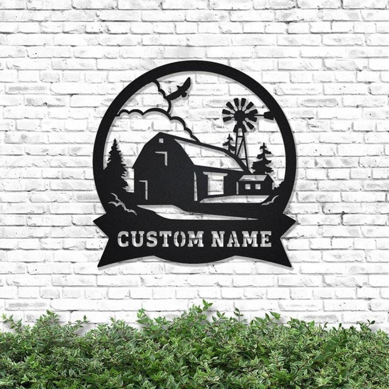 Farmhouse Personalized Metal Sign Custom Metal Farm Sign Farmhouse Decor Family Name Sign Metal Sign For Farmer Housewarming Gift